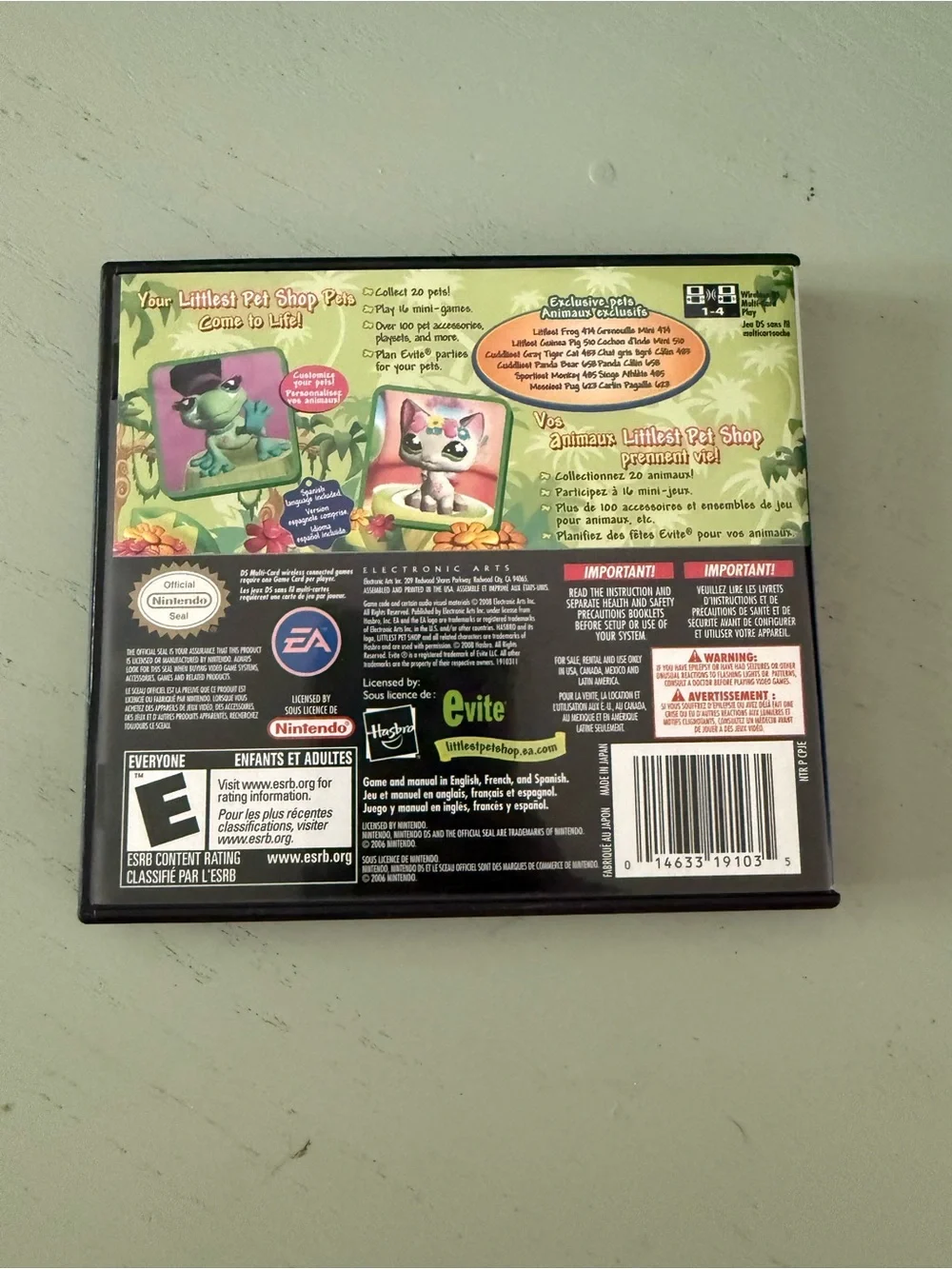 COMPLETE Littlest Pet Shop Jungle Nintendo DS Game, Case, Manual EUC